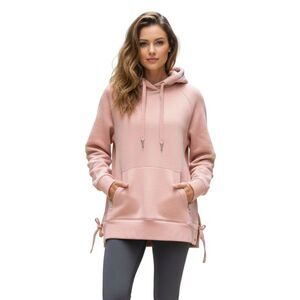 Fabletics Light Pink Drawstring Hem Pullover Hoodie - Size Small